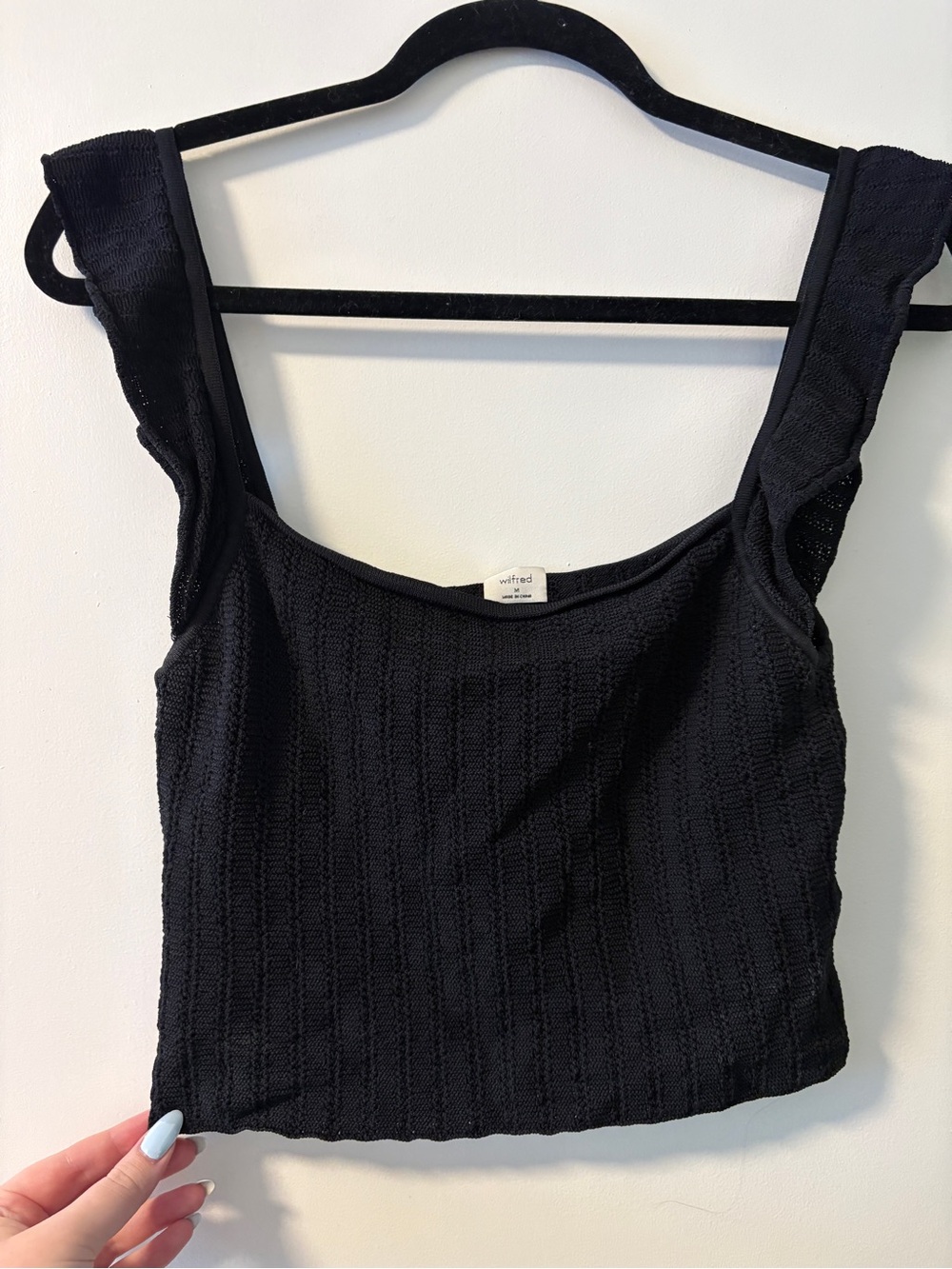 Wilfred Black Crochet Crop Tank